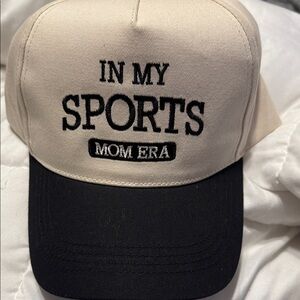 Black and Cream Sports Mom Era Hat